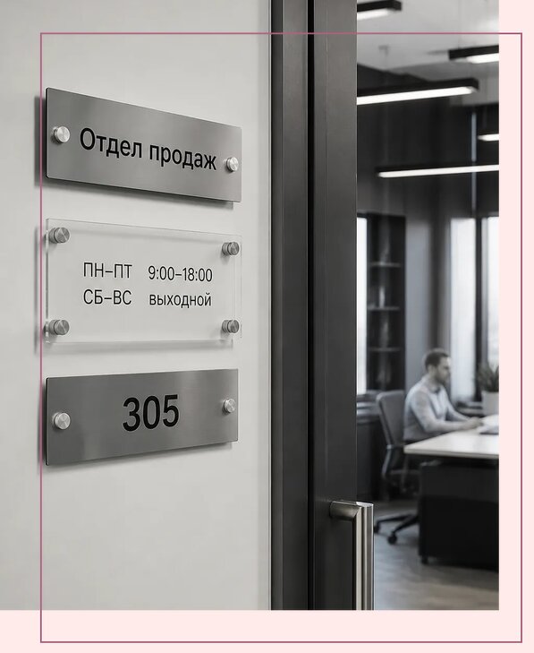 Офисные таблички на дверь в Бузулуке по цене от 5108 р. | Аванза-Бзл